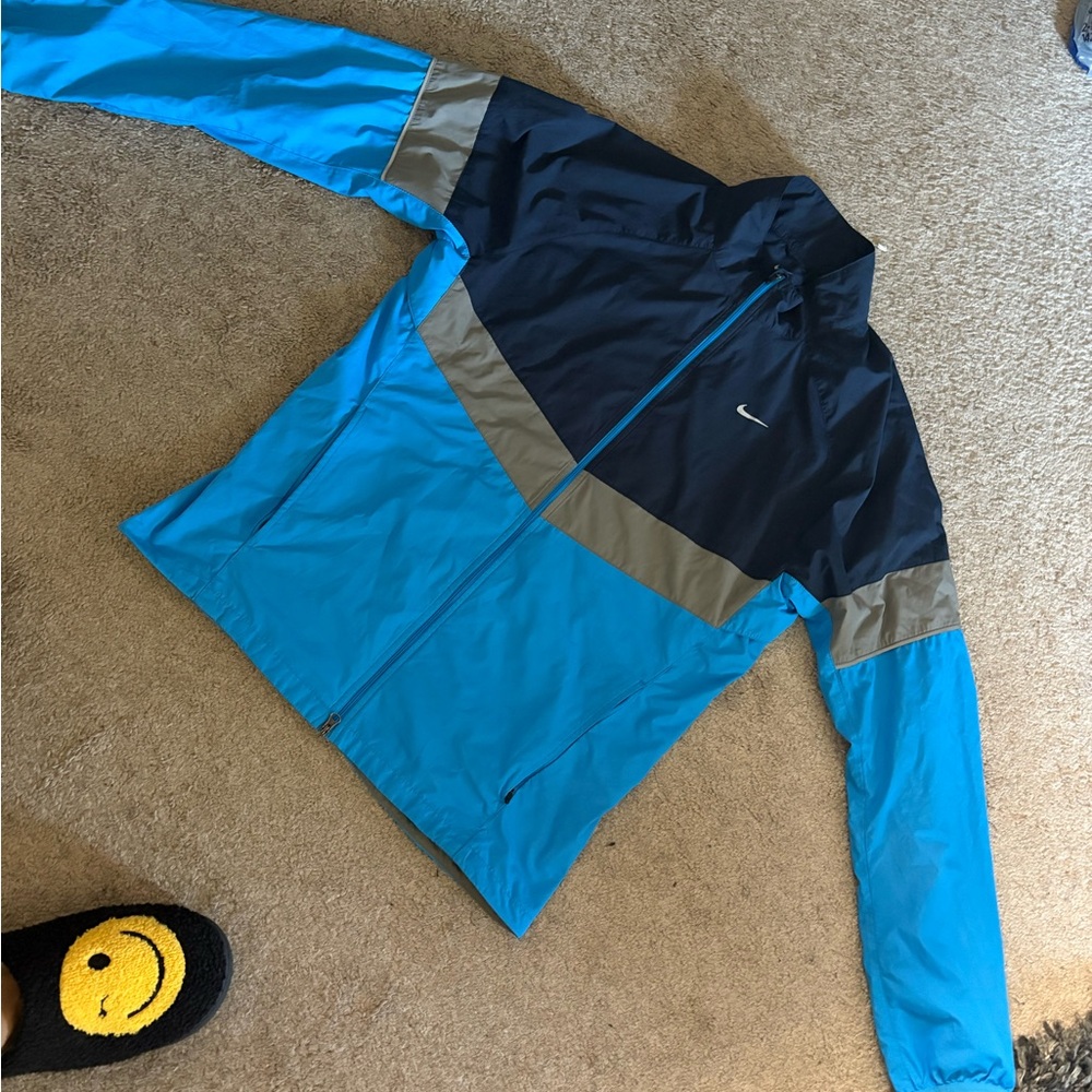 Nike Blue and Gray Windbreaker Jacket